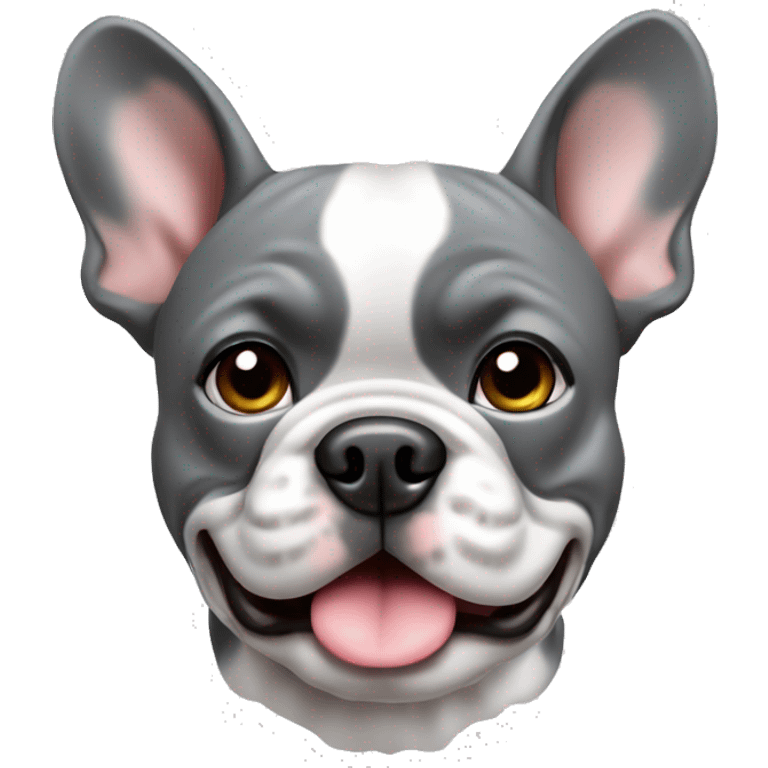 French bull dog gray emoji