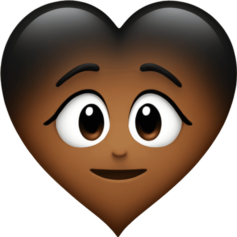 Black heart with brown ombre emoji