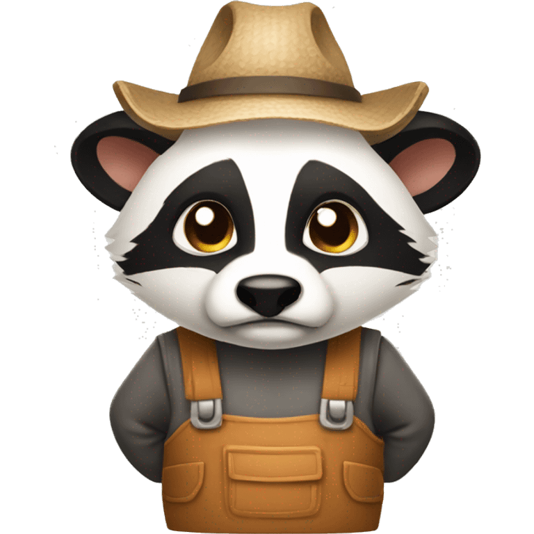 angry badger in farmer outfit emoji