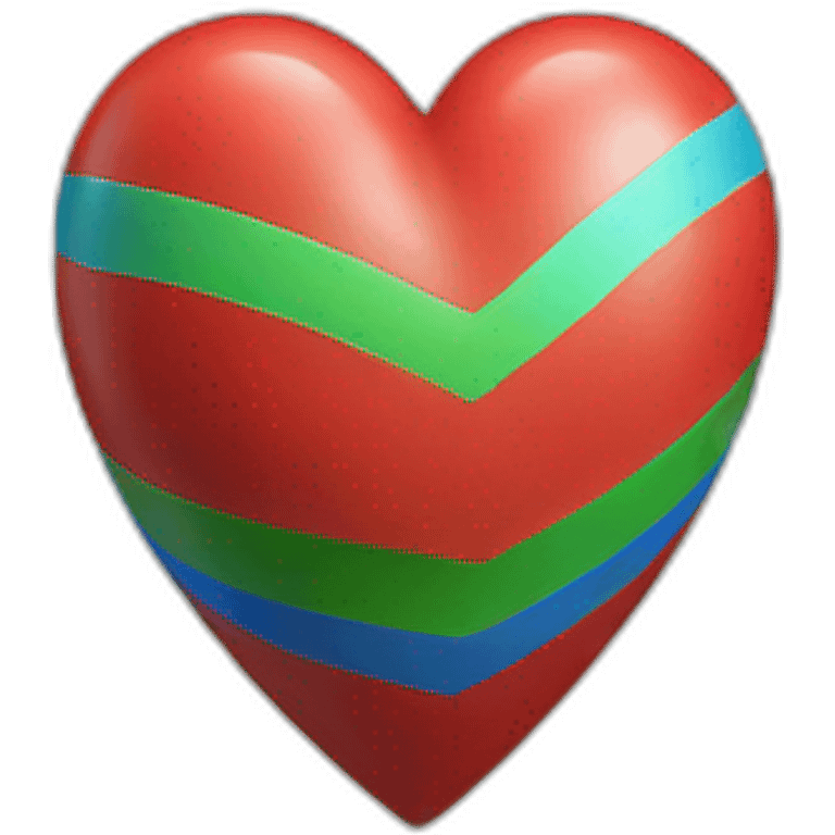 ios heart with blue red and green stripes  emoji