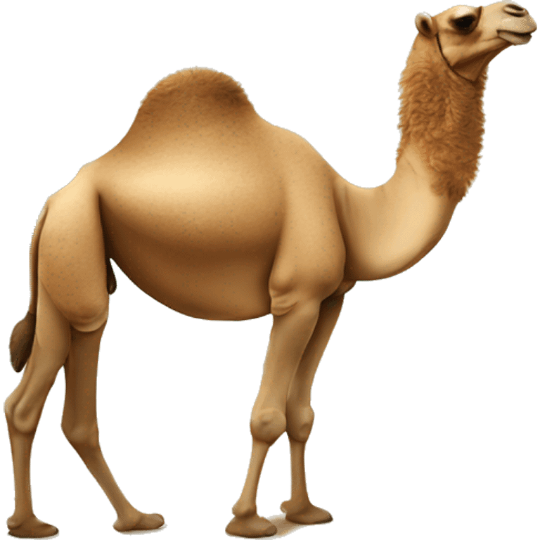 Camel on the beach getting fun emoji