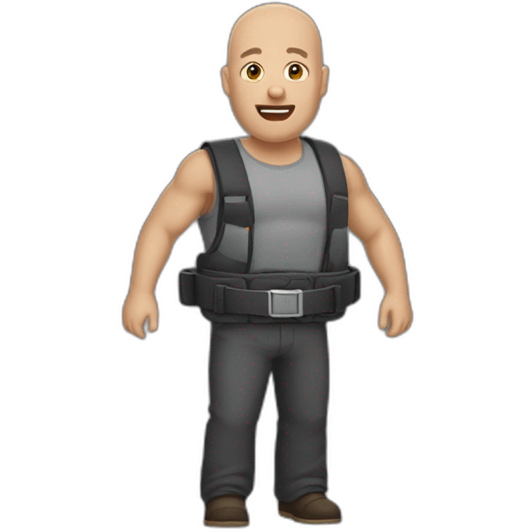 Bald dad holding belt menacingly emoji