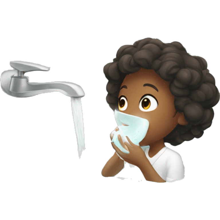 Person doing skincare at sink emoji