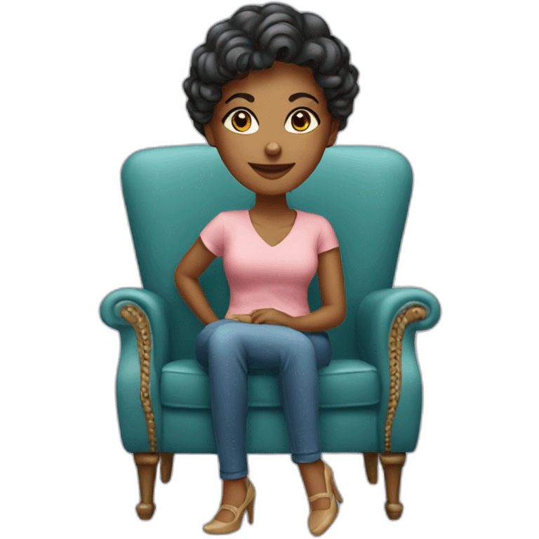 Beautiful lady sitting on a chair  emoji