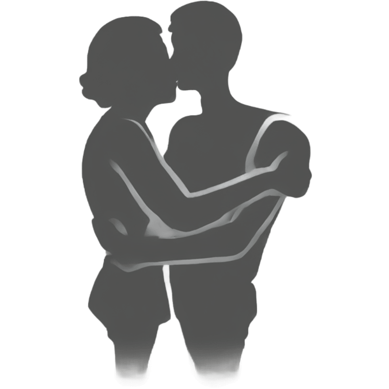 intimate couple kiss embrace emoji