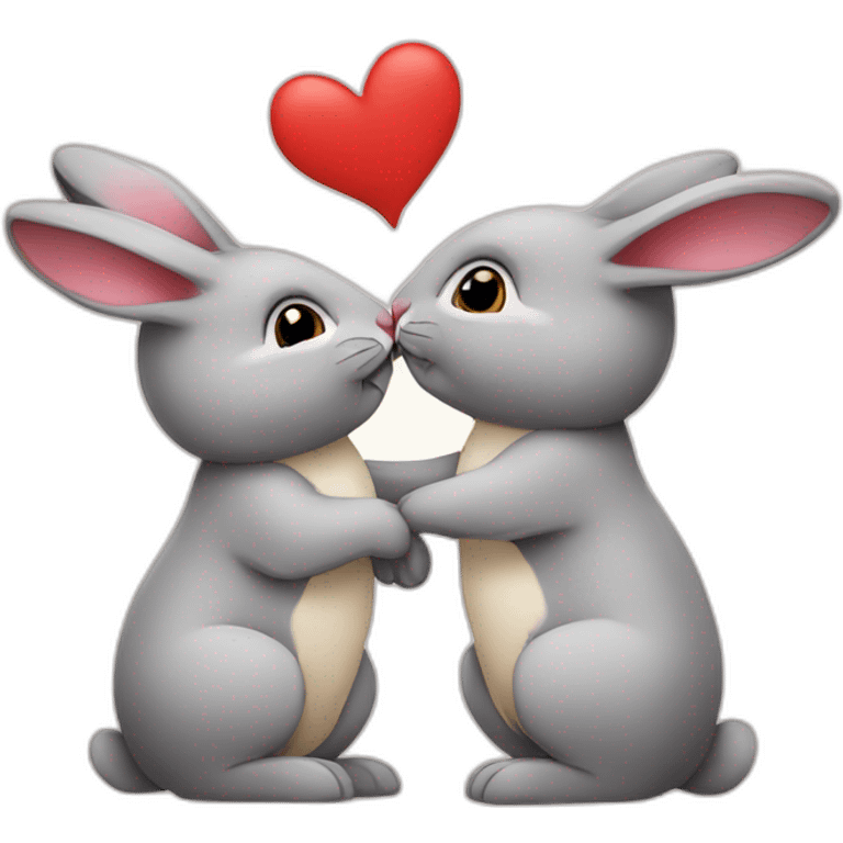 rabbits Kissing emoji