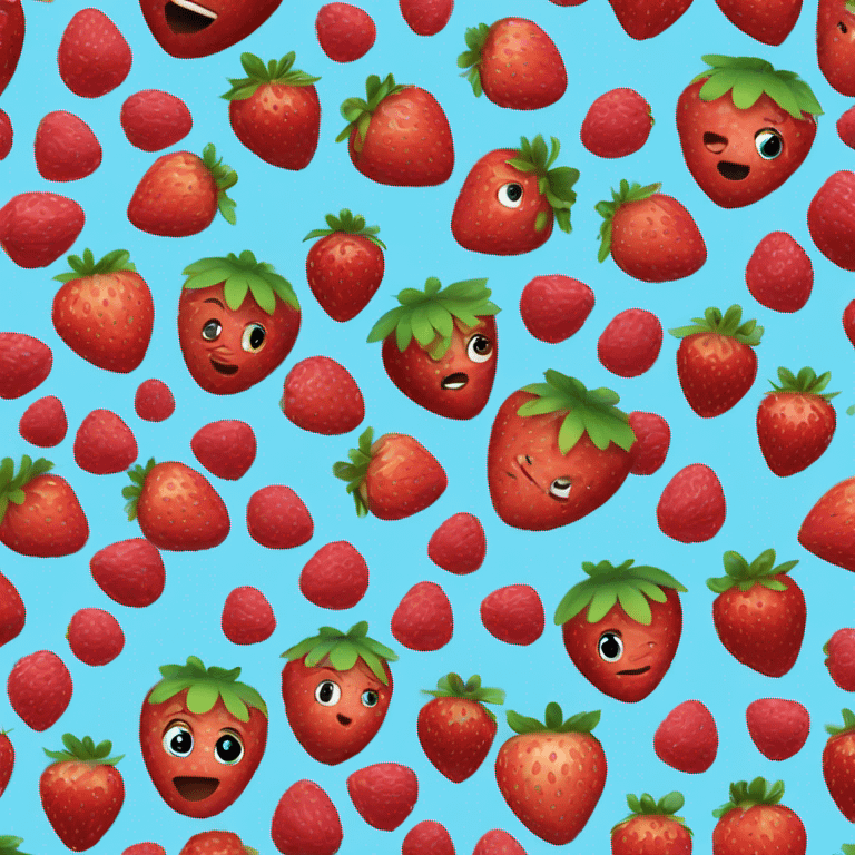 strawberry and raspberry with face and lashes emoji