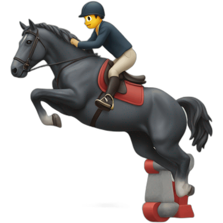 Cheval qui saute un obstacle emoji