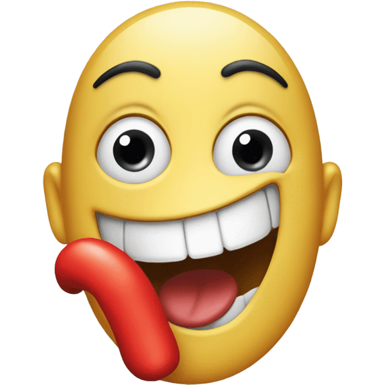 An emoji eating a red finger emoji