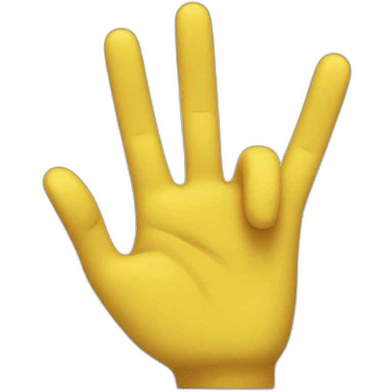 yellow hand shows 3 fingers emoji