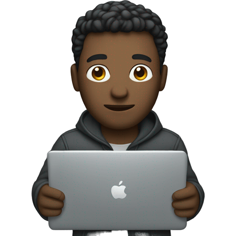 Man holding MacBook  emoji