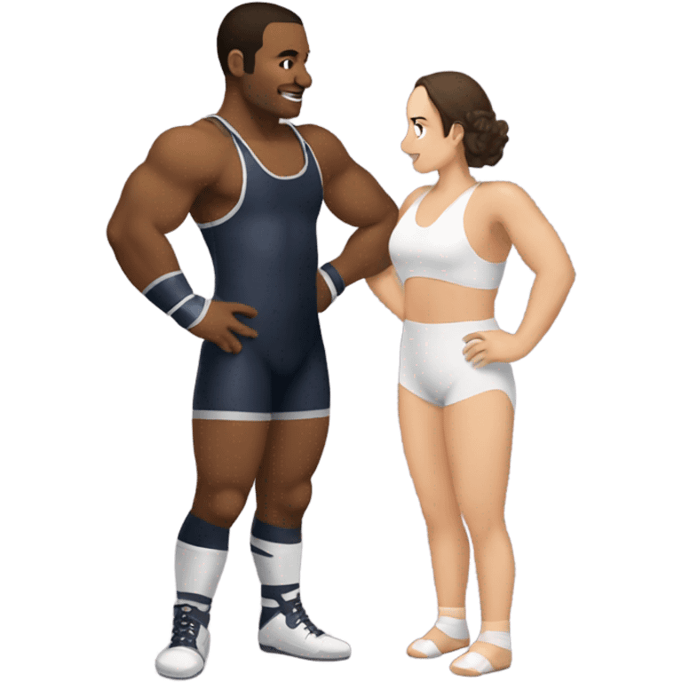 Make wrestler in love with female wrestler emoji