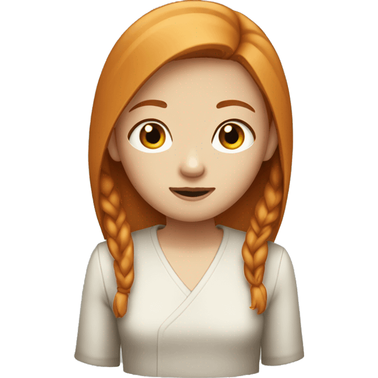 ginger asian girl with stright hair, narrow eyes and freckles  emoji