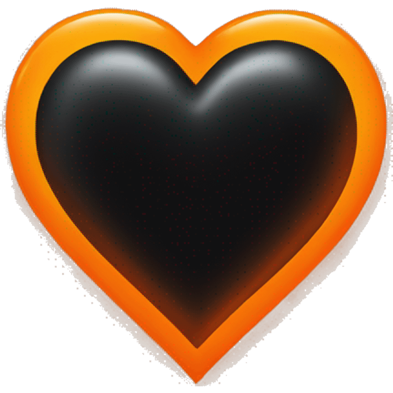 black heart glowing orange around the outside emoji