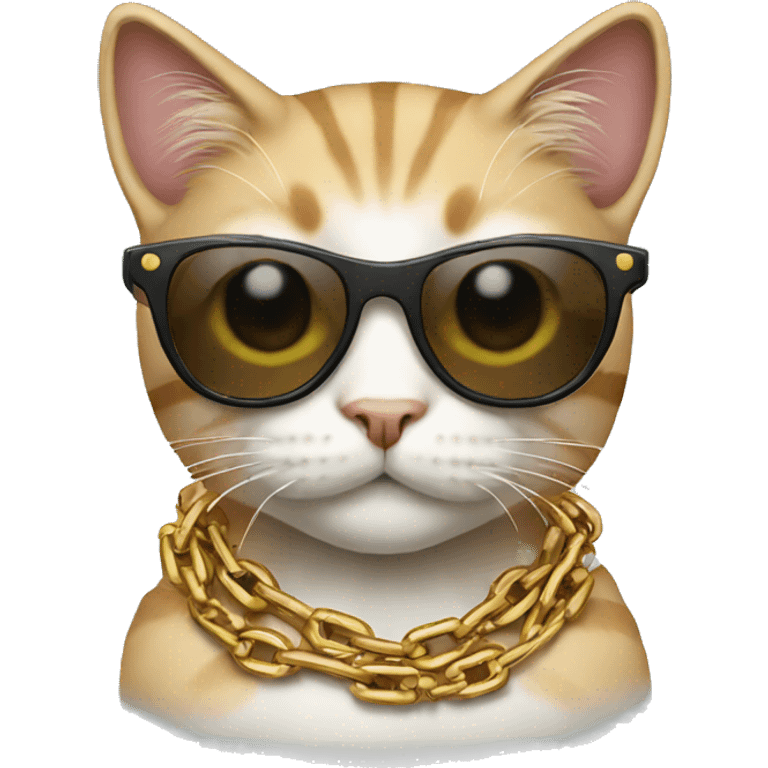 Cat with sunglasses and chain emoji