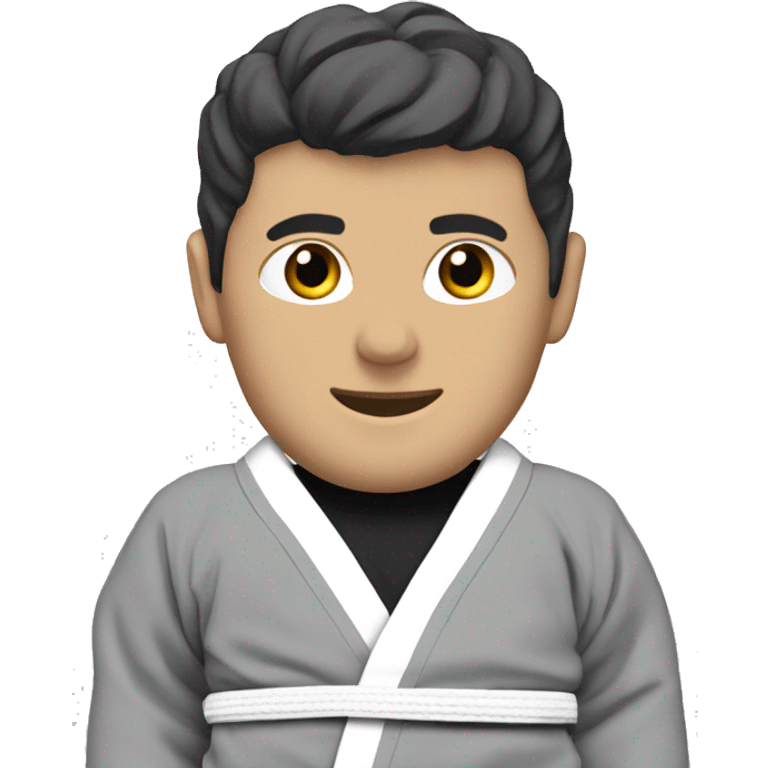 Jiu jitsu gi with a grey and black belt emoji