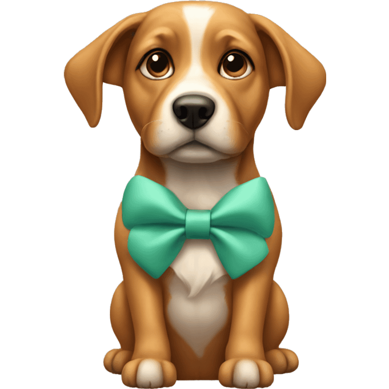 dog wearing bows emoji