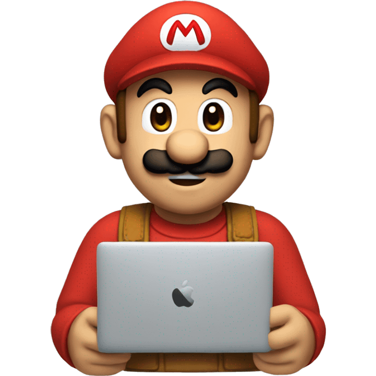 mario with macbook emoji