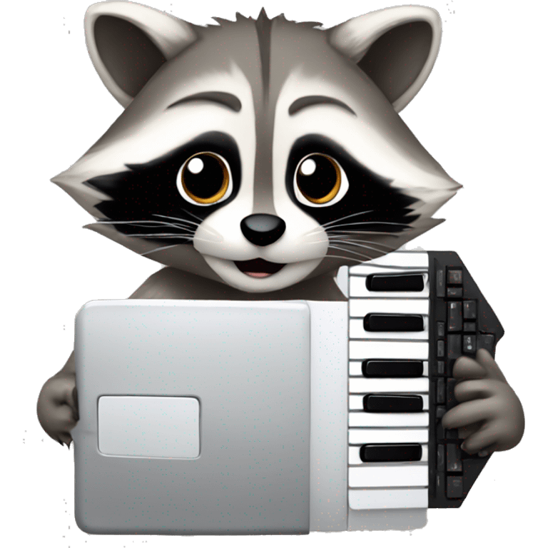 Raccoon with a keyboard emoji