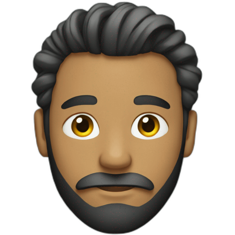 Guy wearing plaid with a full beard and man bun emoji