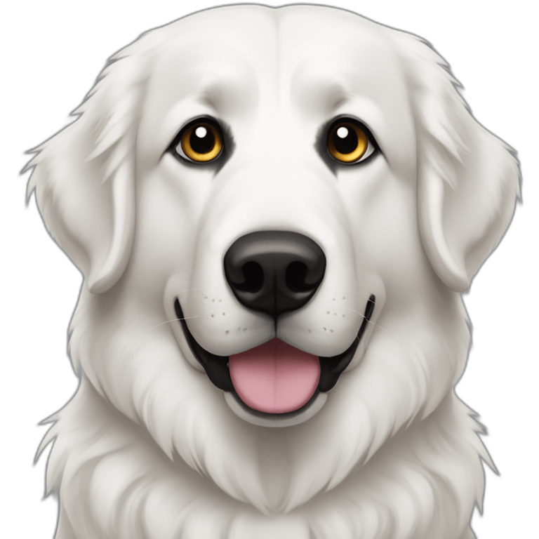 great Pyrenees adult with black ears and black eyes emoji