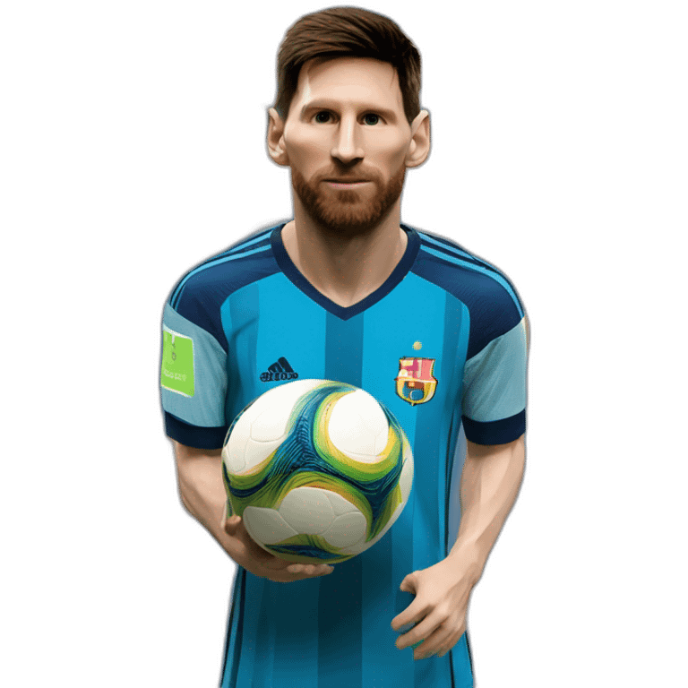 lionel messi with the world cup emoji