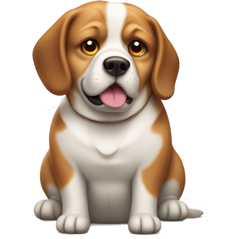 Very fat beagle dog emoji