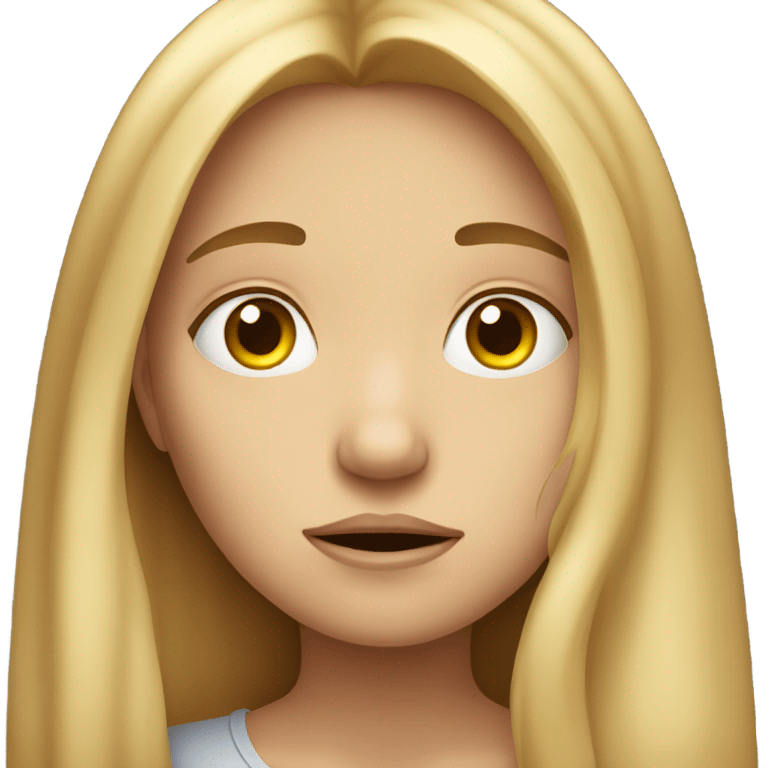 Sad blond girl emoji