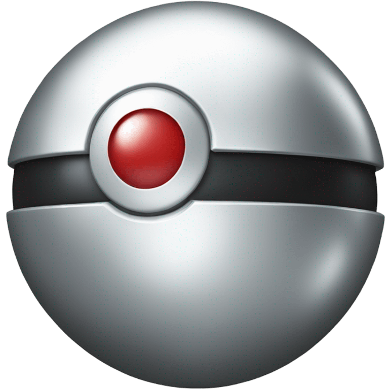 A metallic poke ball emoji