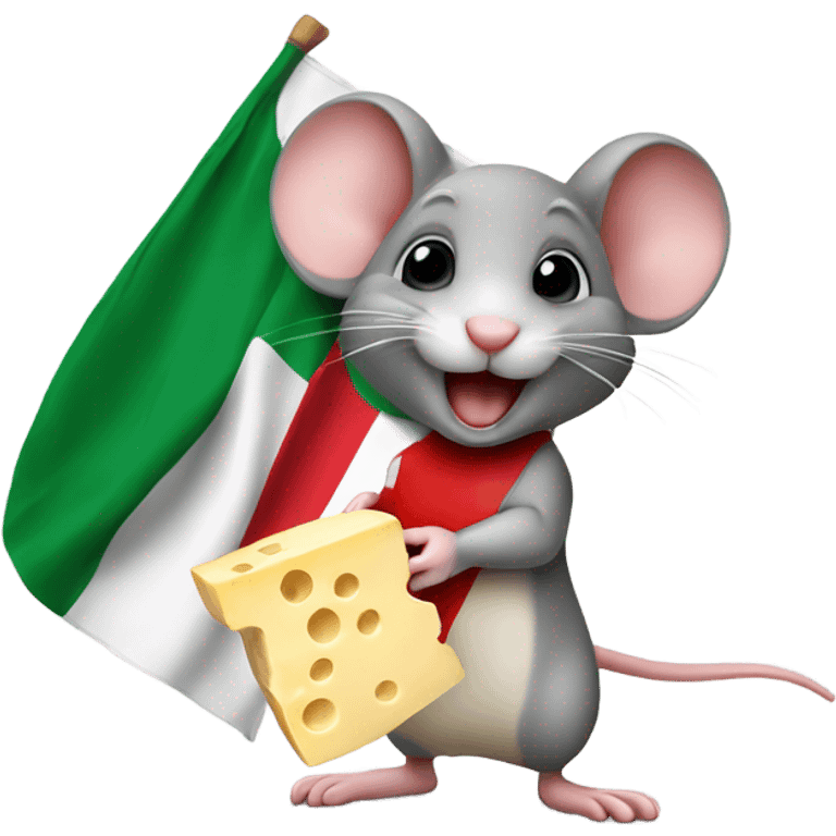 mouse holding cheese with italian flag emoji