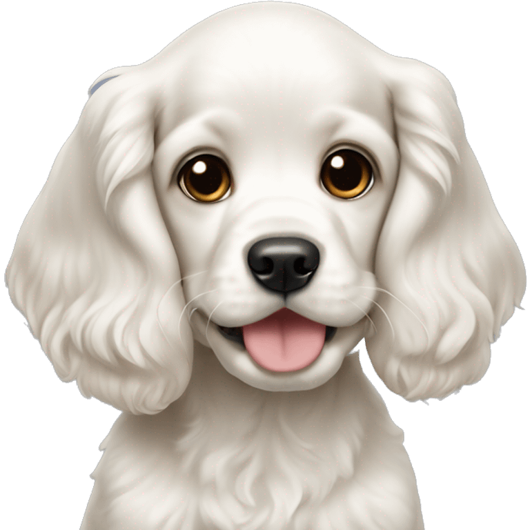 White Cocker spaniel puppy emoji