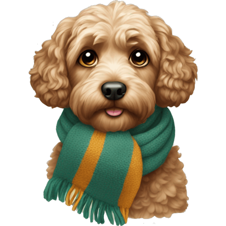 cockapoo with a scarf emoji