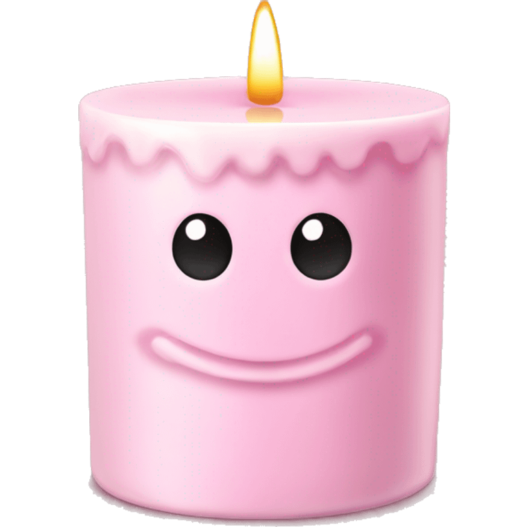 vanilla scented candle in light pink bow emoji