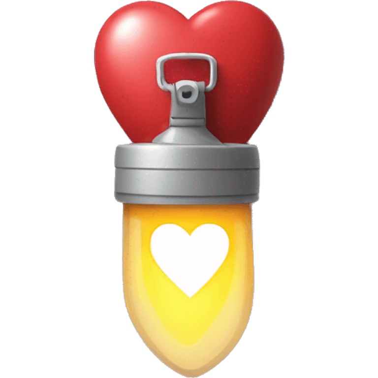 Flashlight lighting up hearts emoji