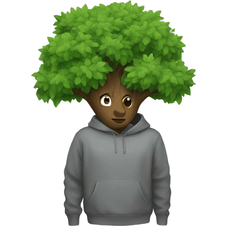 Tree wearing a hoodie  emoji