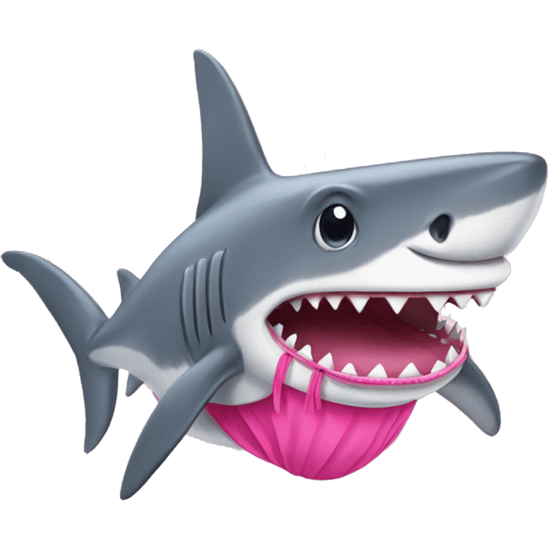 Shark with a pink tutu  emoji