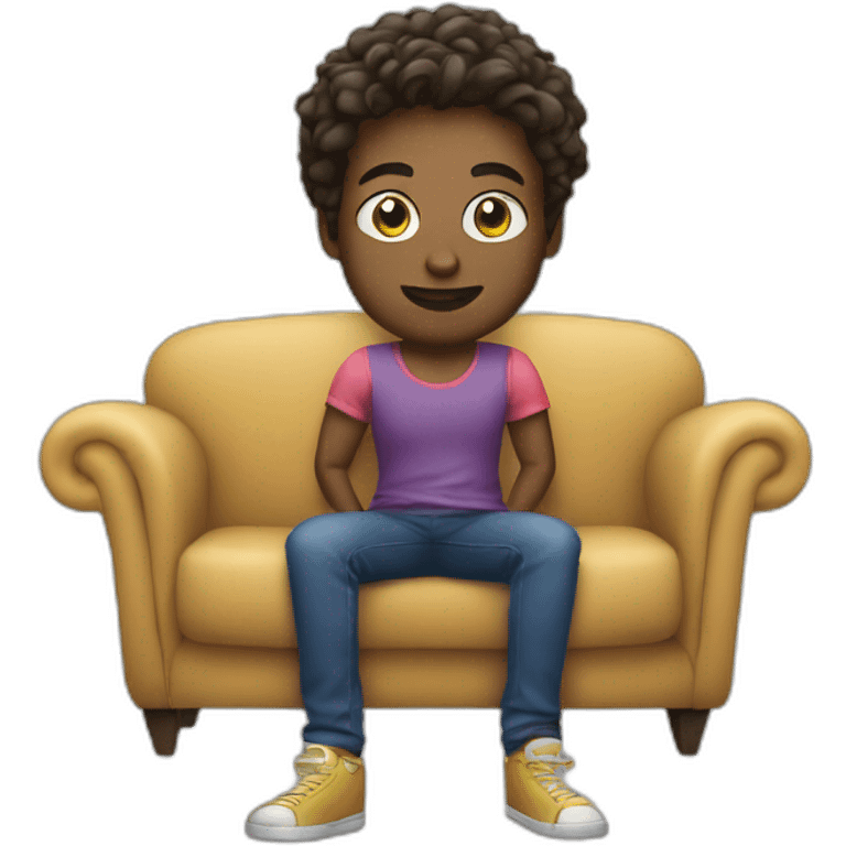 Want emoji in rida sitting on sofa emoji