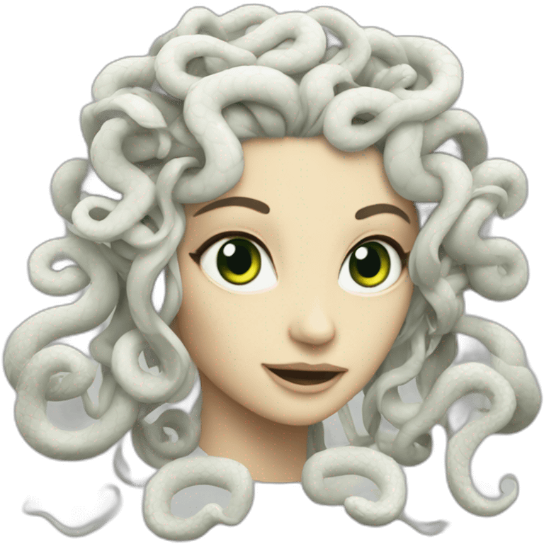 Medusa gorgona white snakes emoji