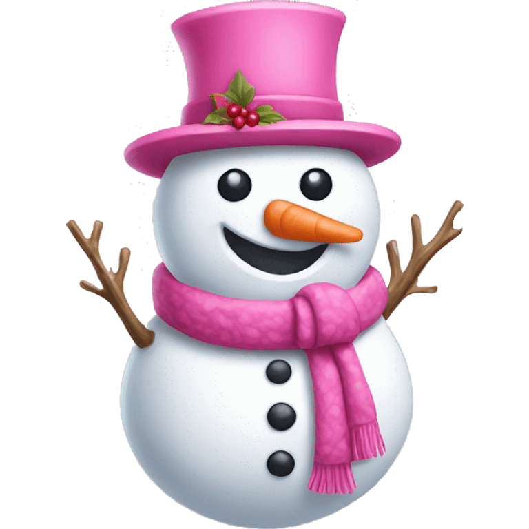 Pink snowman emoji