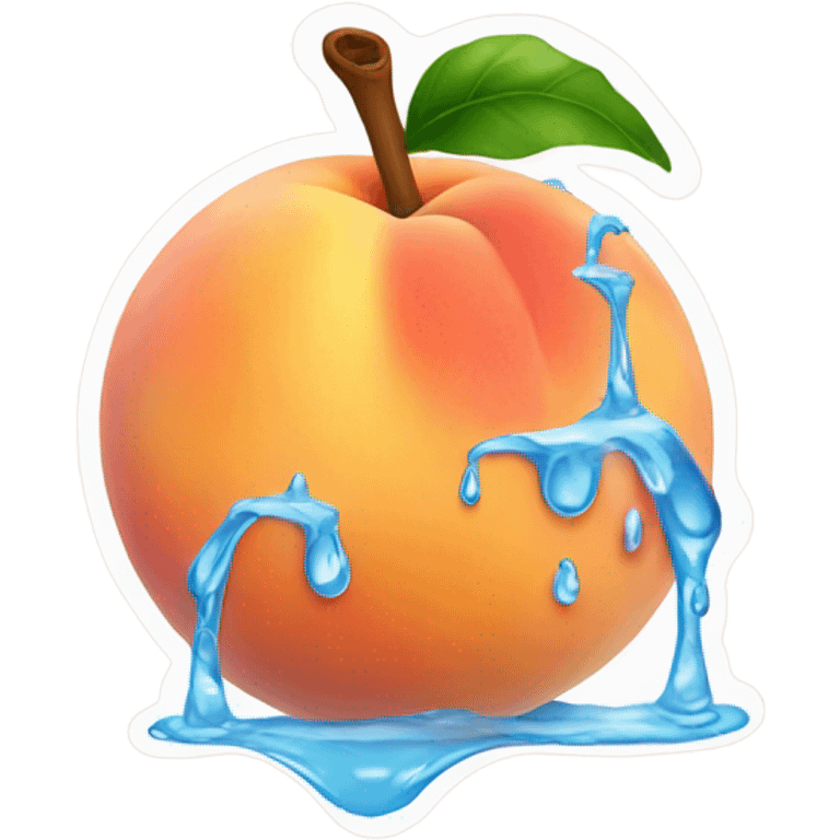 Peach dripping water emoji