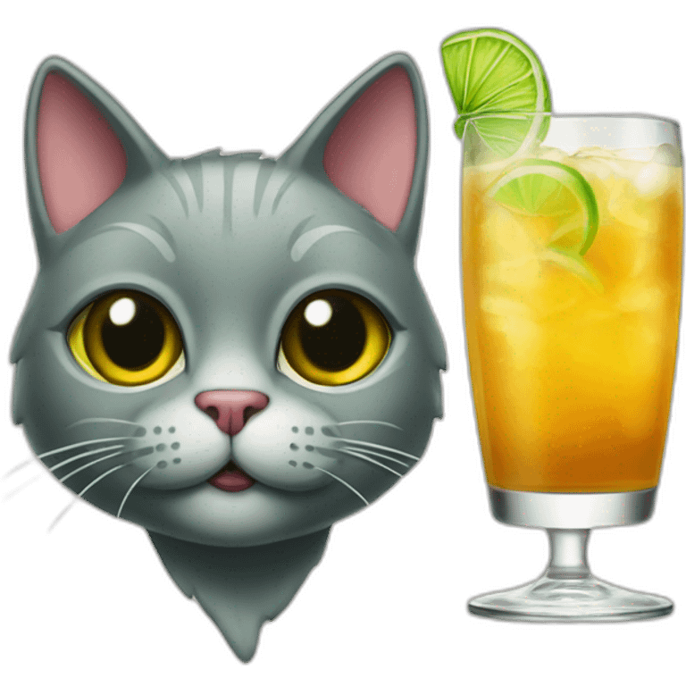 Irish cat drink a cocktail  emoji