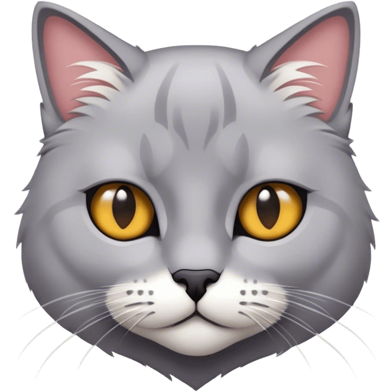 Eine britische Kurzhaarkatze in mehr weiß als grau emoji