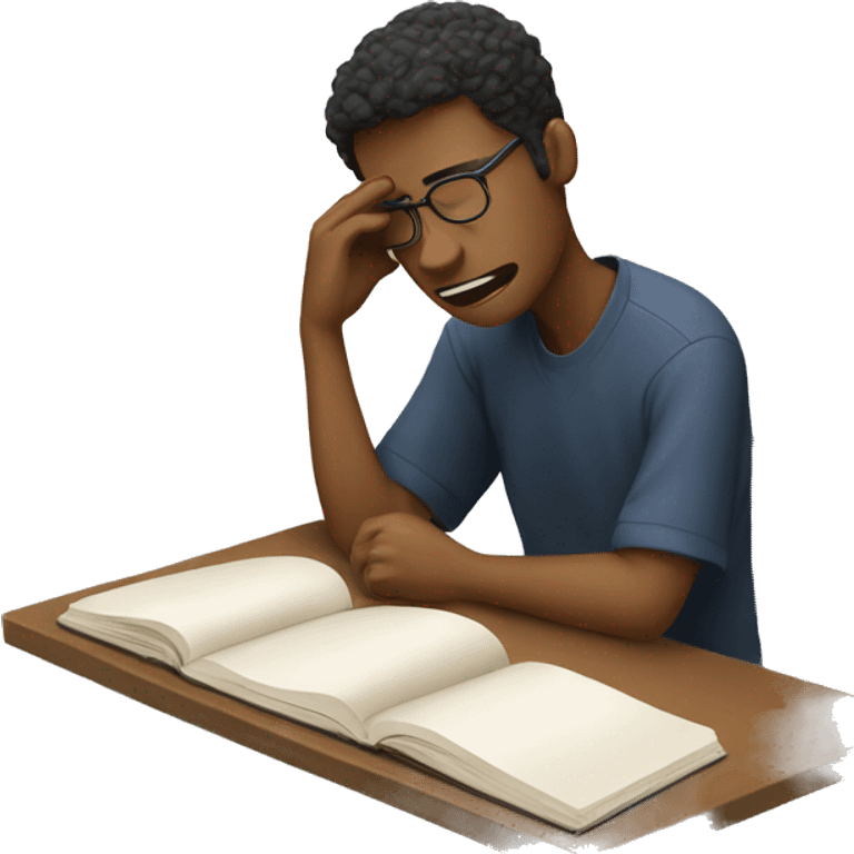 create a person studying while crying  emoji