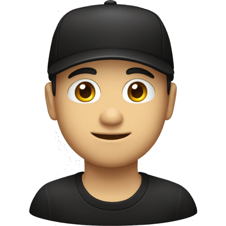 Un chico blanco con un gorro negro puesto, pelo negro señalando con el dedo del medio emoji