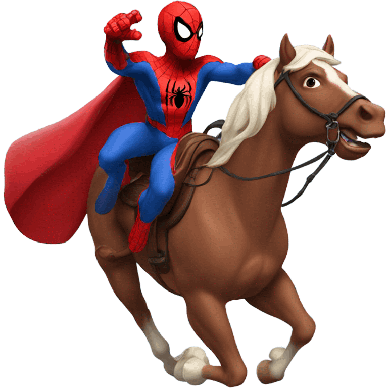 Spiderman riding horse emoji