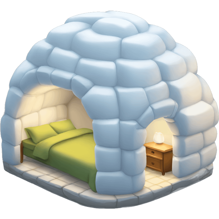 igloo inside bedroom emoji