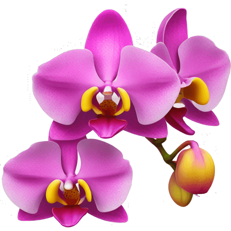 hot pink to yellow tone orchid emoji