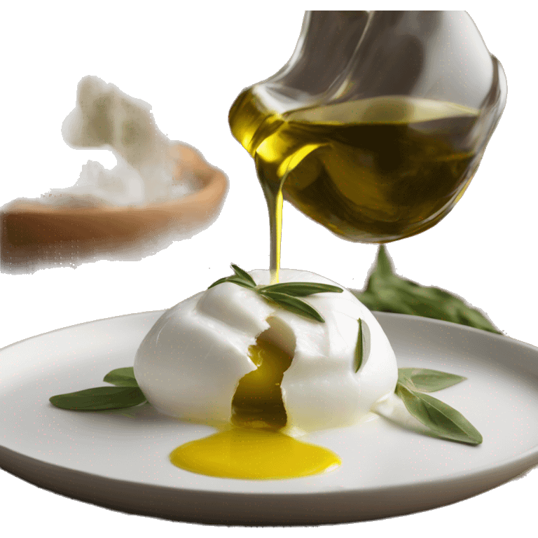 Burrata with olive oil emoji