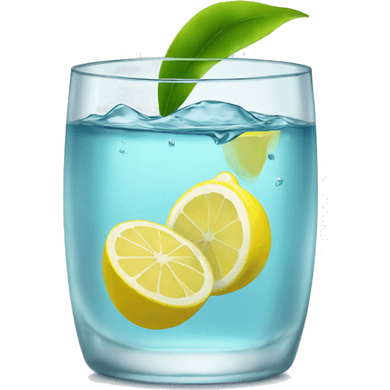 clear water with lemon in glass emoji