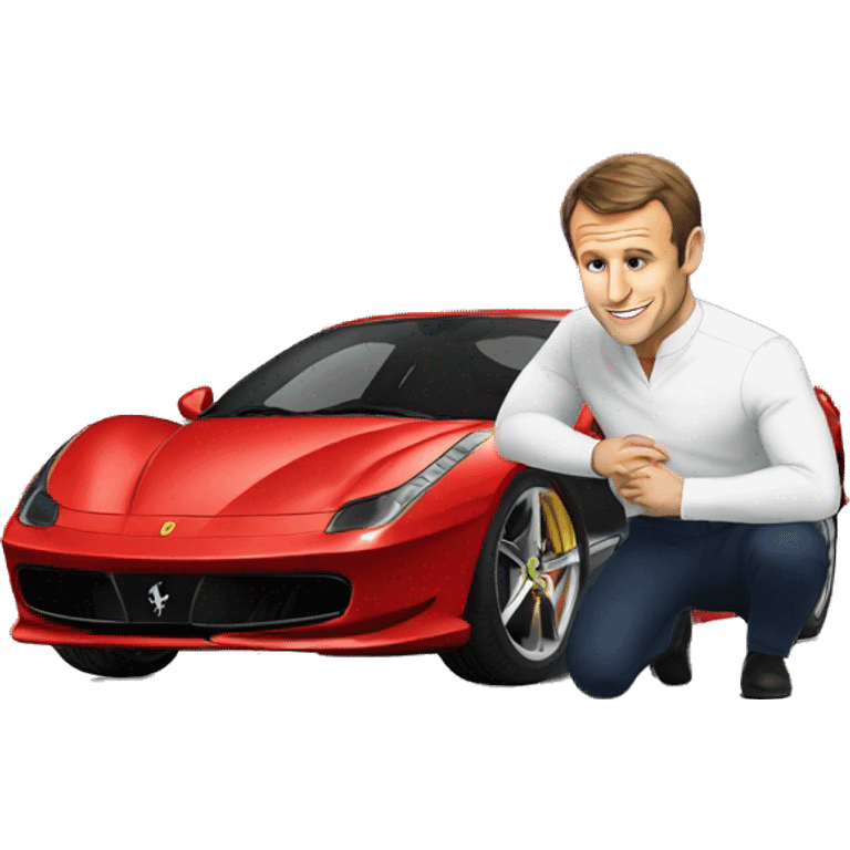 Macron en Ferrari  emoji